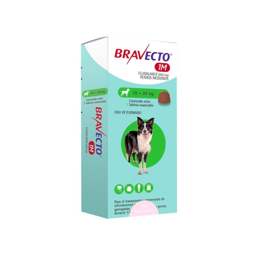 Bravecto Perro 1M 200mg – 10 a 20 kg