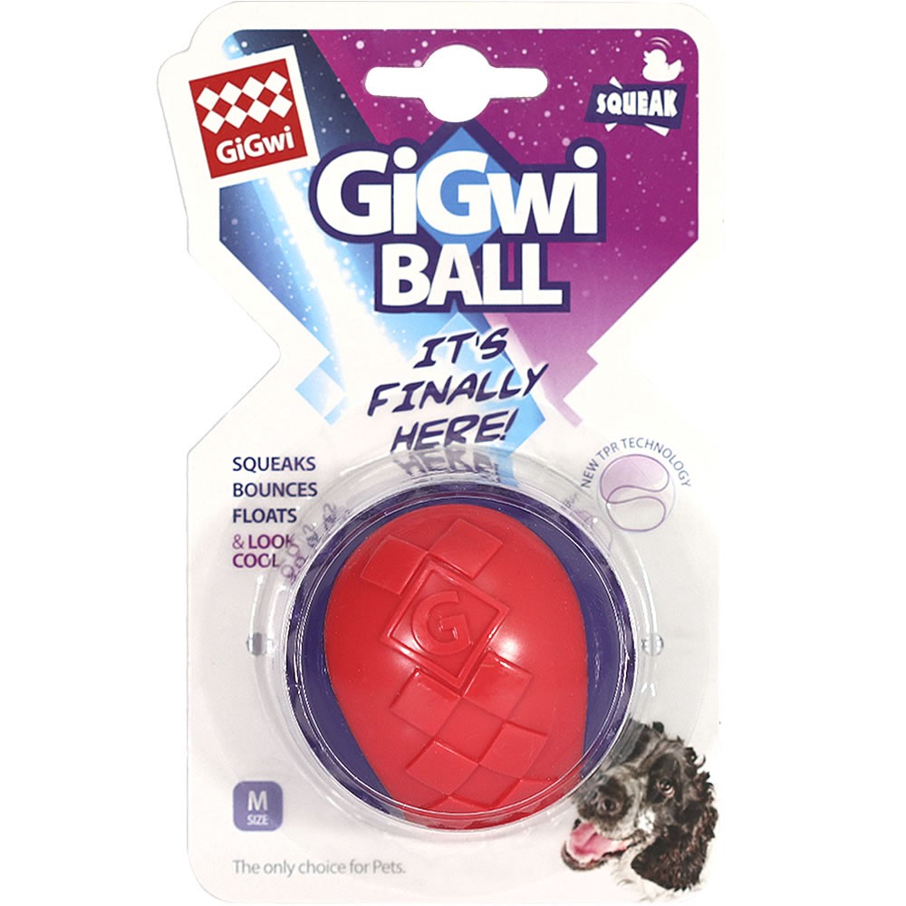 GIGWI PELOTA SQUEAKER M 1 PZ ROJO/MORAD