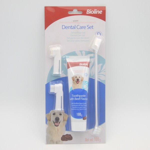 Kit Pasta Dental Perro - Sabor Carne Bioline