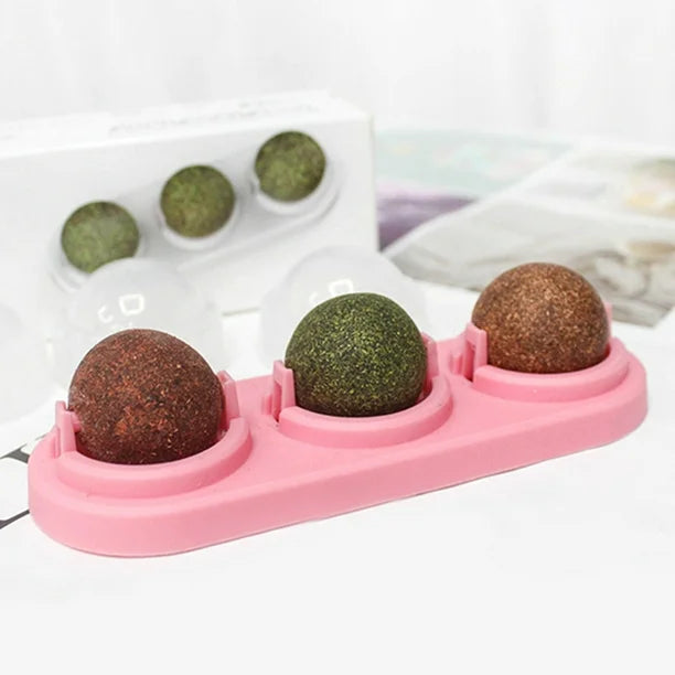 Juguete para Gato Pelotas Giratorias Triple Sabor