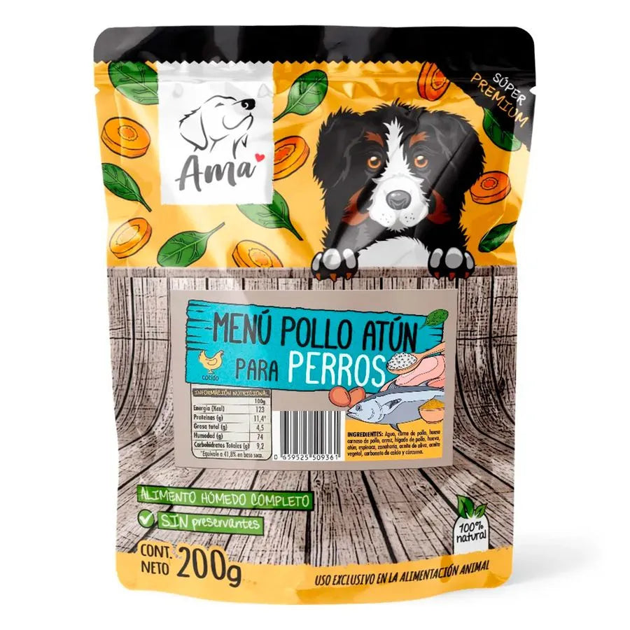 Alimento Húmedo Perro Ama Pet Pollo y Atún 200 g