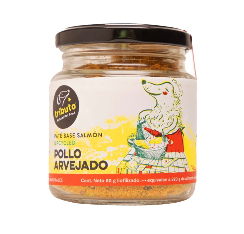Tributo Topping Deshidrarado y Liofilizado Receta Pollo Arvejado para Perro, 80 g