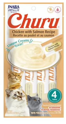 CHURU CAT 14GR / 4 TUBES CHIKEN WITH SALMON