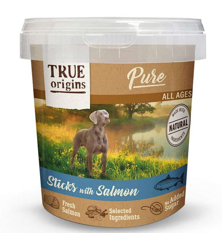 True origins pure barritas con salmón - 300 gr