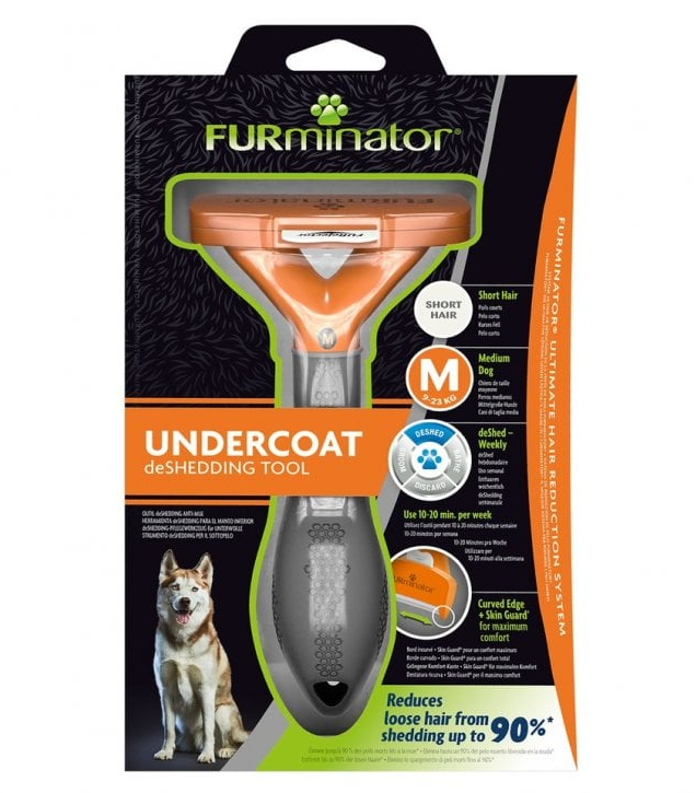 Furminator Herramienta deShedding para pelo corto para perros medianos