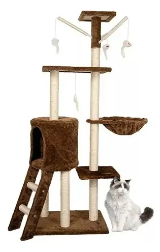 Rascador Tipo Árbol Para Gatos 139cm Interactivo
