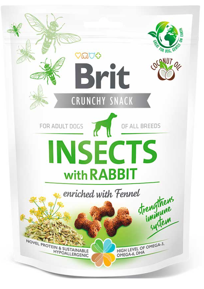 BRIT CRUNCHY SNACK INSECTS RABBIT 200gr