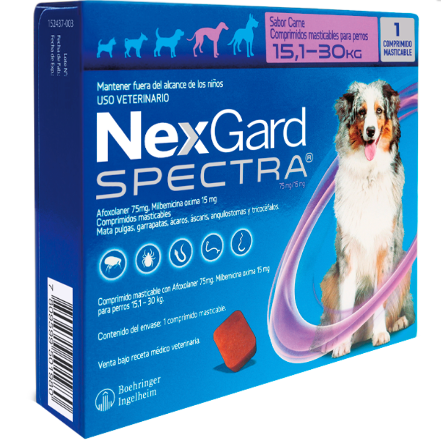 Nexgard Spectra 15.1 – 30Kg – 1 Comprimido
