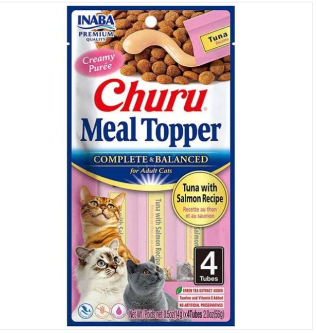 CHURU CAT MEAL TOPPER TUNA/SALMON 14GR 4 TUBOS