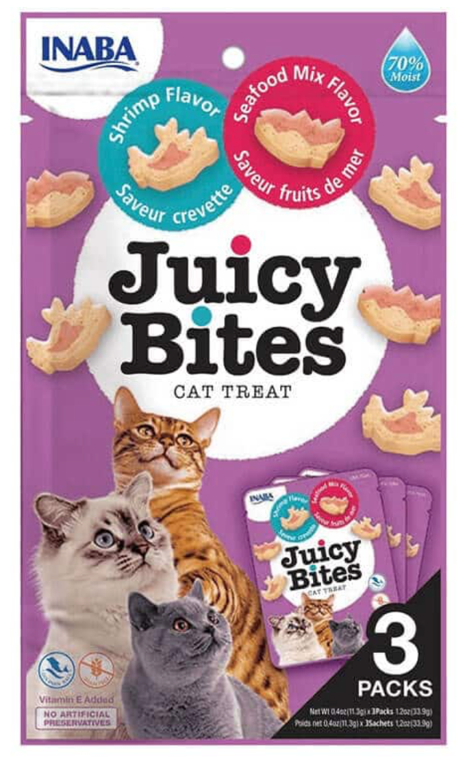 JUICY BITES CAT SHRIMP Y SEAFOOD X3