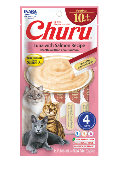 CHURU CAT SENIOR 10+ TUNA/SALMON 14GR 4 TUBOS