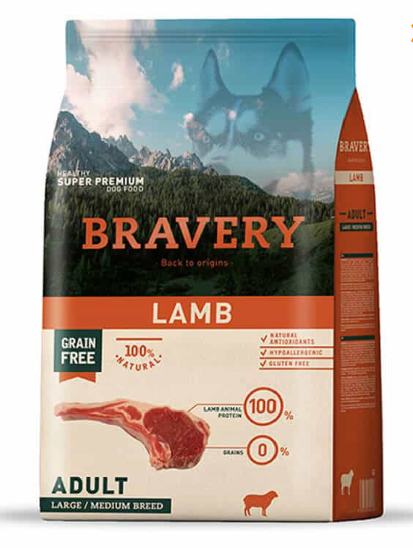 BRAVERY LAMB ADULT LARGE/MEDIUM BREEDS 12KG