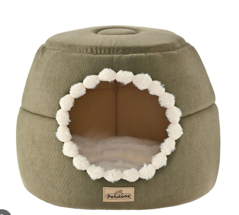 CAMA PARA GATOS 32X43X43CM VERDE / BEIGE