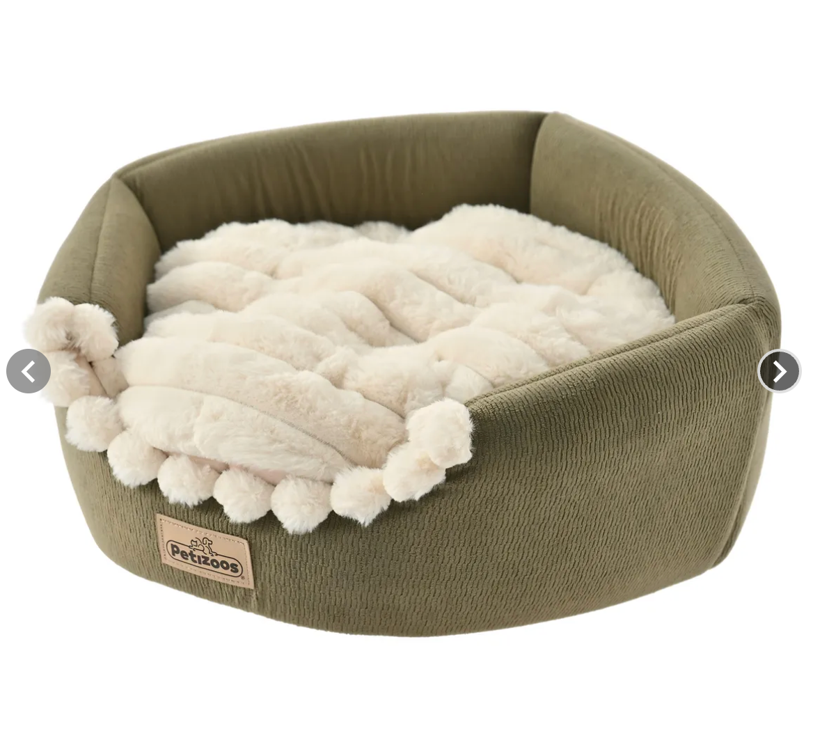 CAMA PARA GATOS 32X43X43CM VERDE / BEIGE