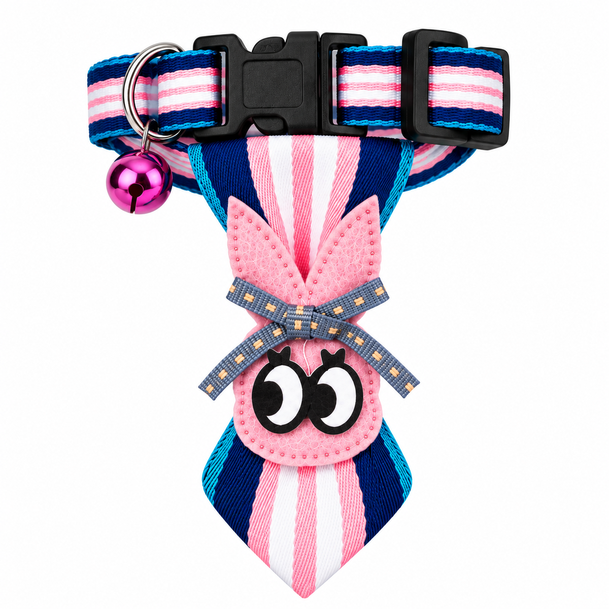 COLLAR AJUSTABLE PARA MASCOTAS MR. DOG CON CORBATA Y OSITO DECORATIVO AZUL