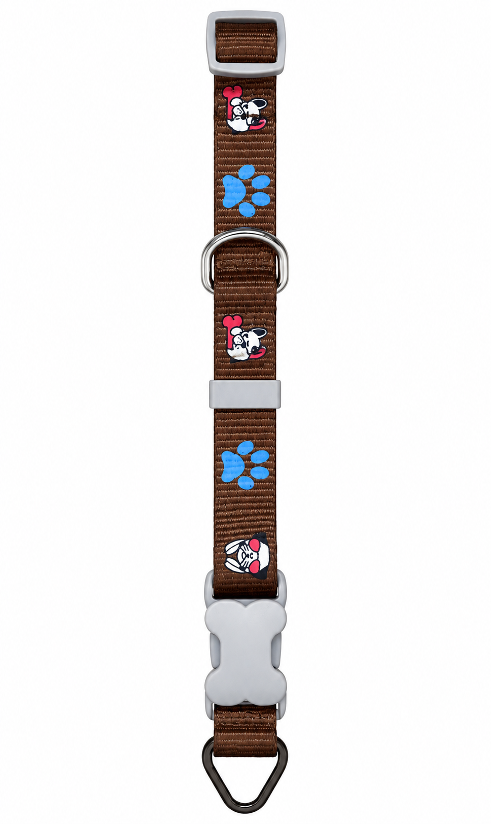 COLLAR PERRO AJUSTABLE CAFÉ HUELLITAS - PET HARMONY