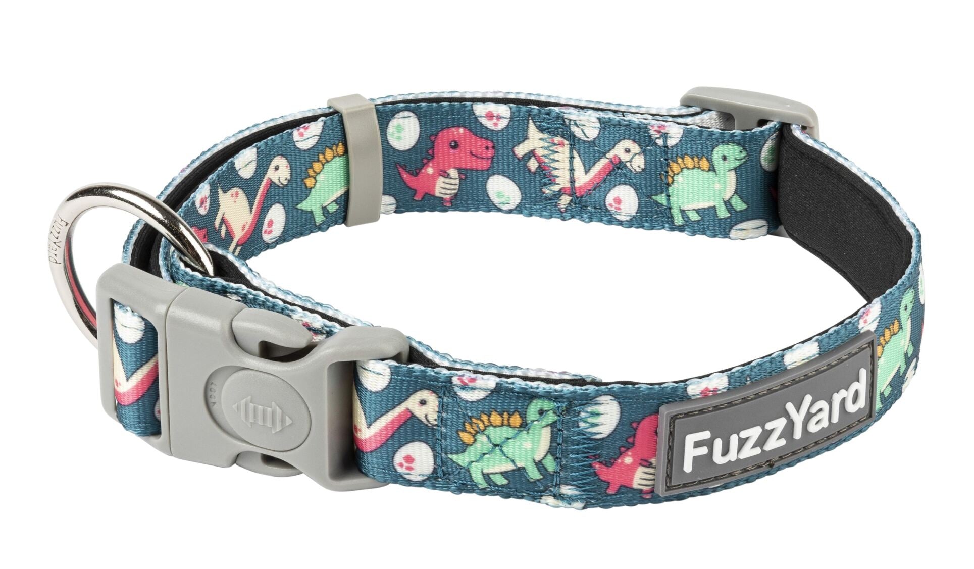 Fuzzyard dog collar Talla S - Dinosaur land