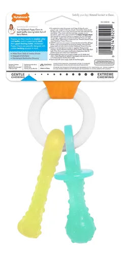 Nylabone Juguete Nylon Puppy Chew Dentición Talla S Amarillo / Verde