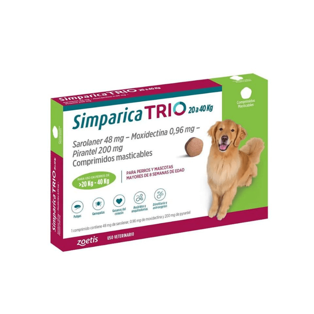 Simparica Trio 20 - 40kg 3 Comprimidos