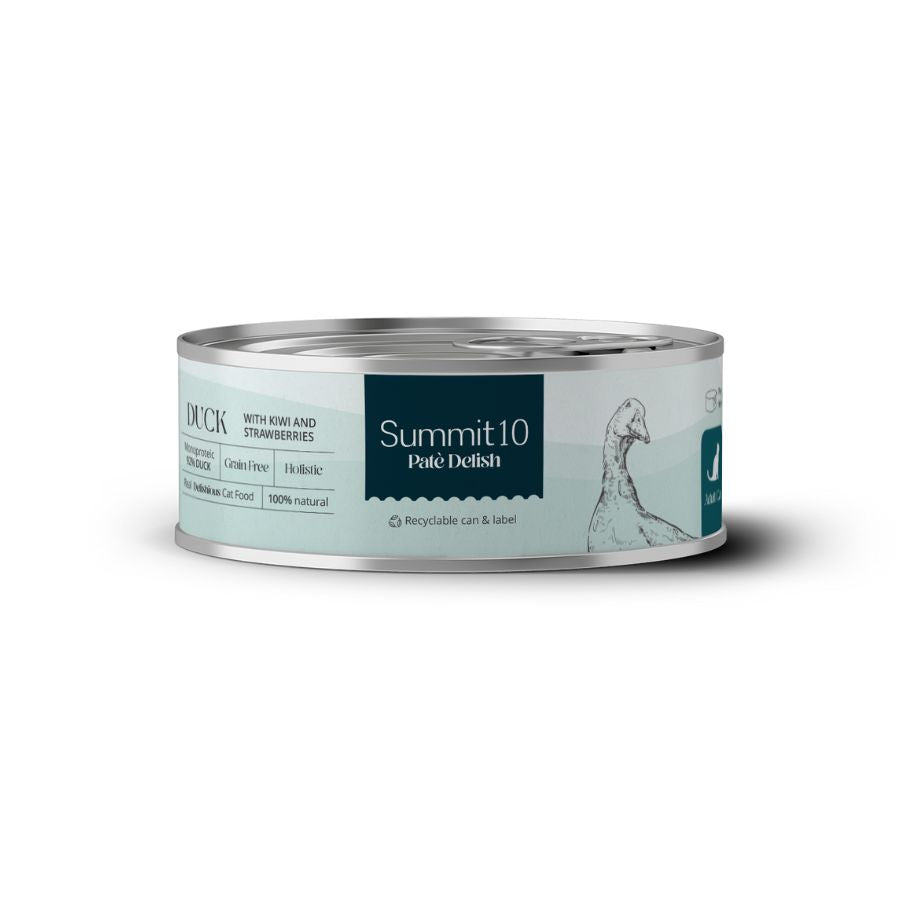 Summit 10 pate con pato para gatos 85GR
