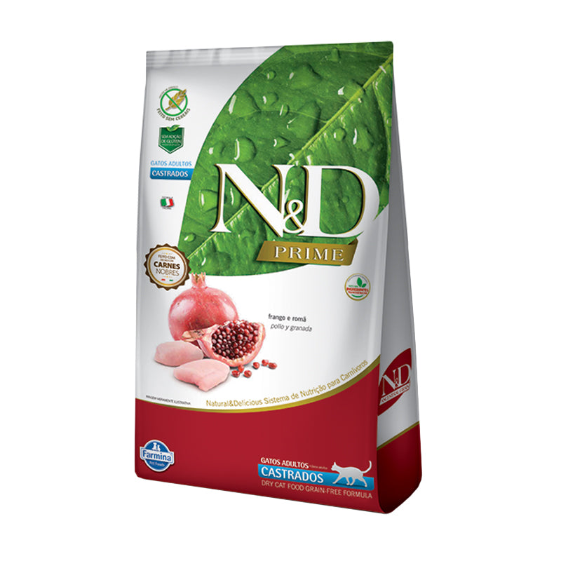 N&D Prime Feline Adultos Castrados Pollo y Granada 1.5kg
