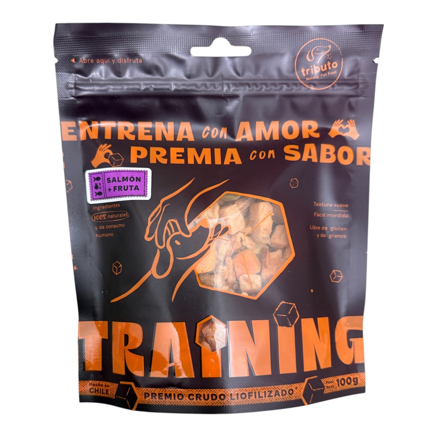 TRIBUTO - TRAINING 70% SALMON  Y 30% MIX FRUTAS 100GR