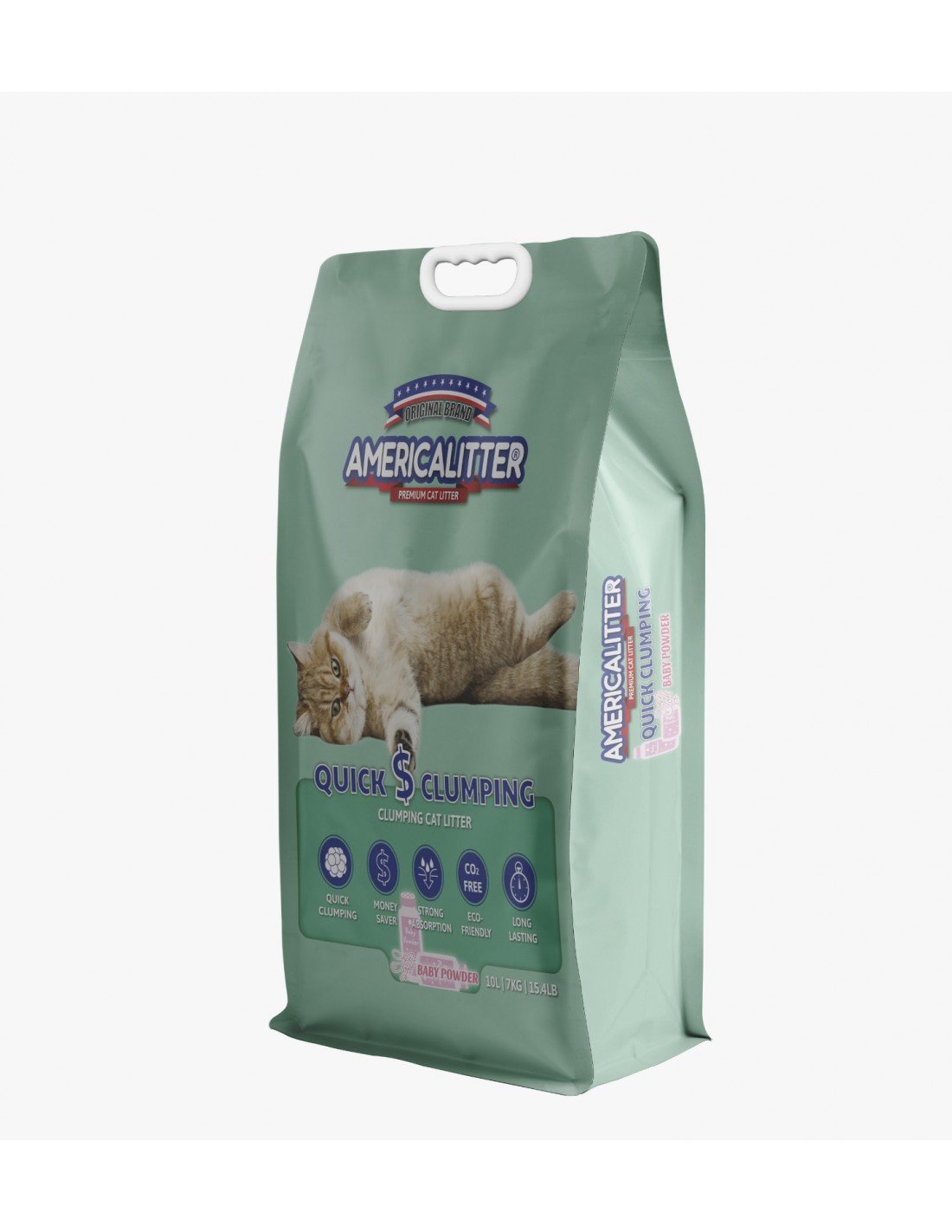 Arena America Litter Quick Clumping Talco de Bebé 7 kg