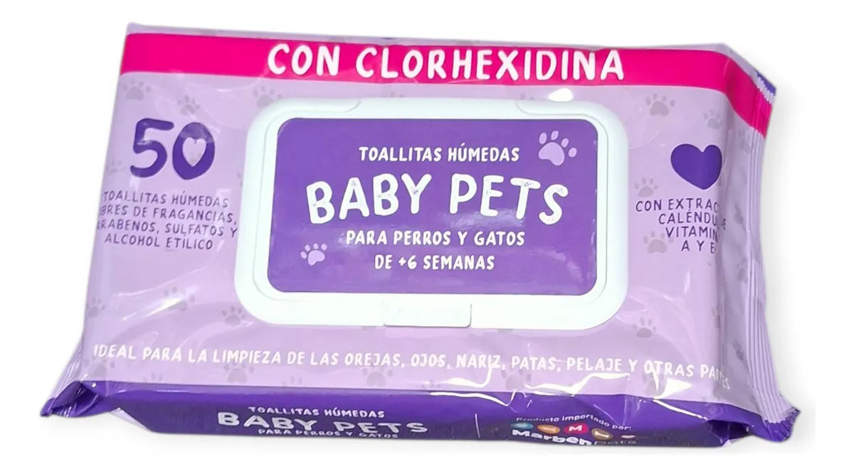 Toallitas Húmedas Baby Pets con clorhexidina