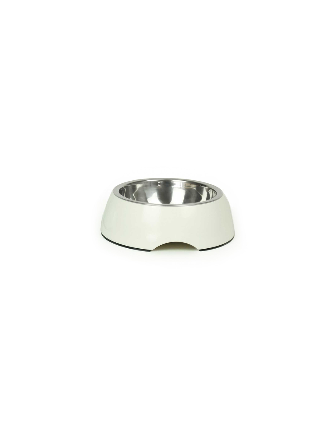 Plato Melamina y Acero Inoxidable Blanco L