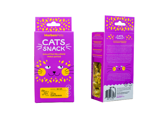 GALLETAS RELLENAS DE ATUN Y QUESO CON HIERBA GATERA 80GR - CAT SNACKS