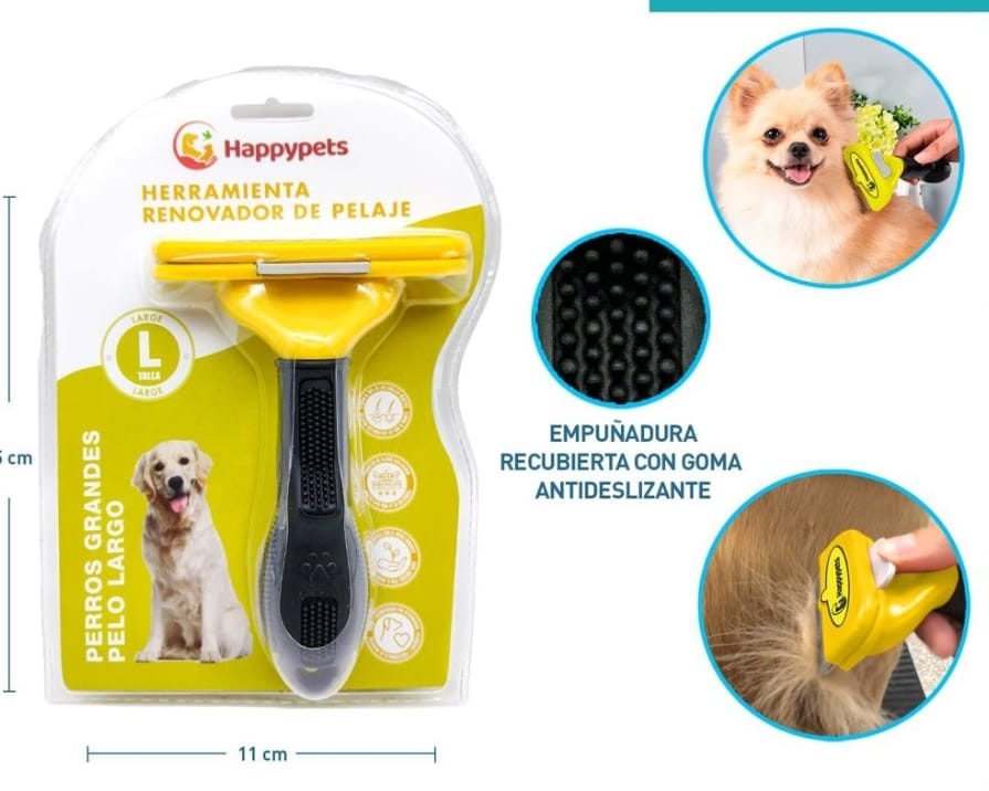 Cepillo happypets Perro pelo largo L