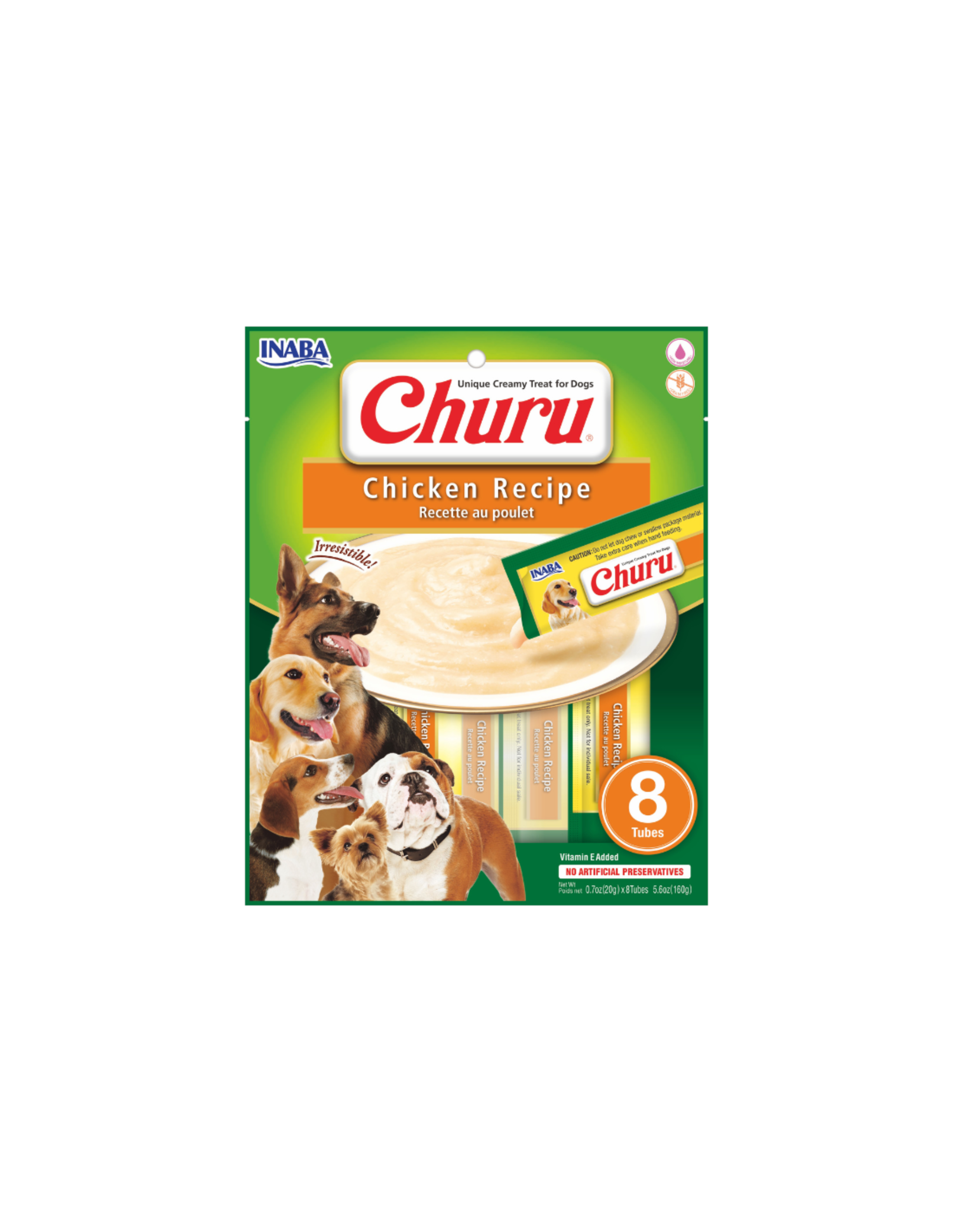 CHURU PERRO SABOR POLLO 8 UNID 160G