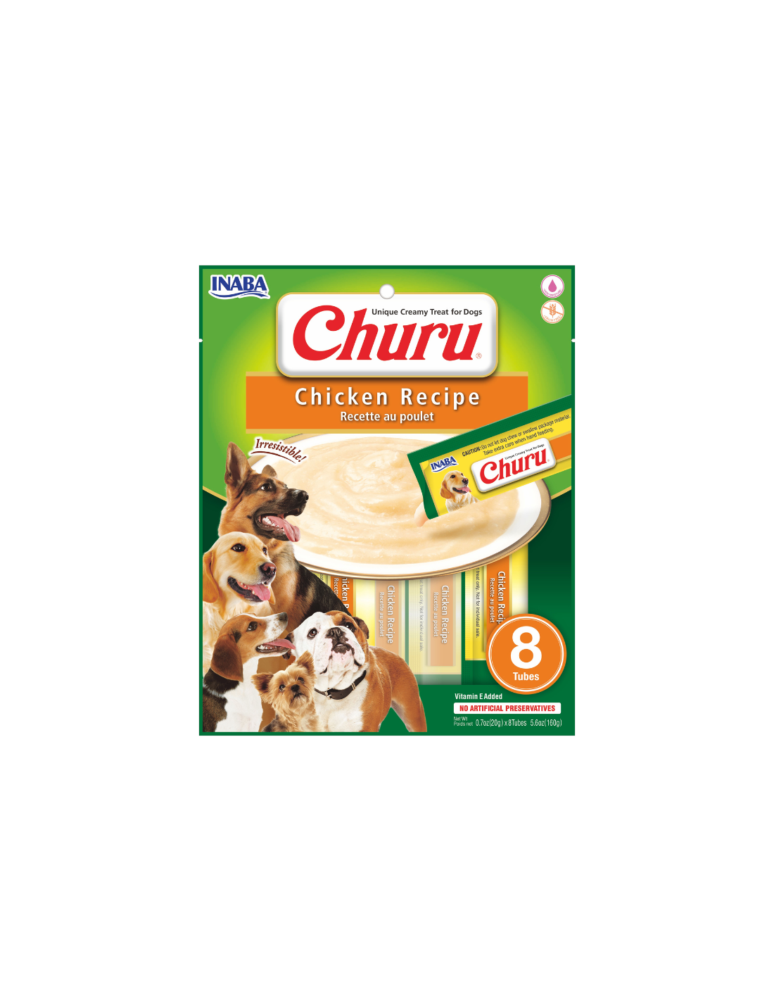 CHURU PERRO SABOR POLLO 8 UNID 160G