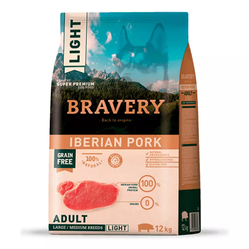Bravery ligth iberian pork adult large medium breed 12 KG