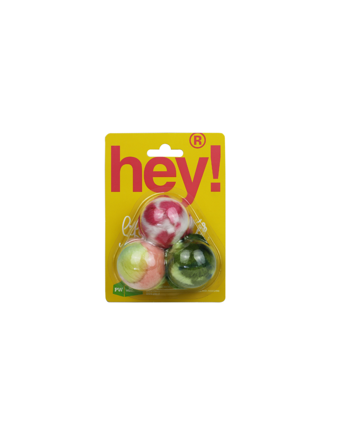 HEY! 3 BOLAS DE PELUCHE CON SONIDO 4 CM