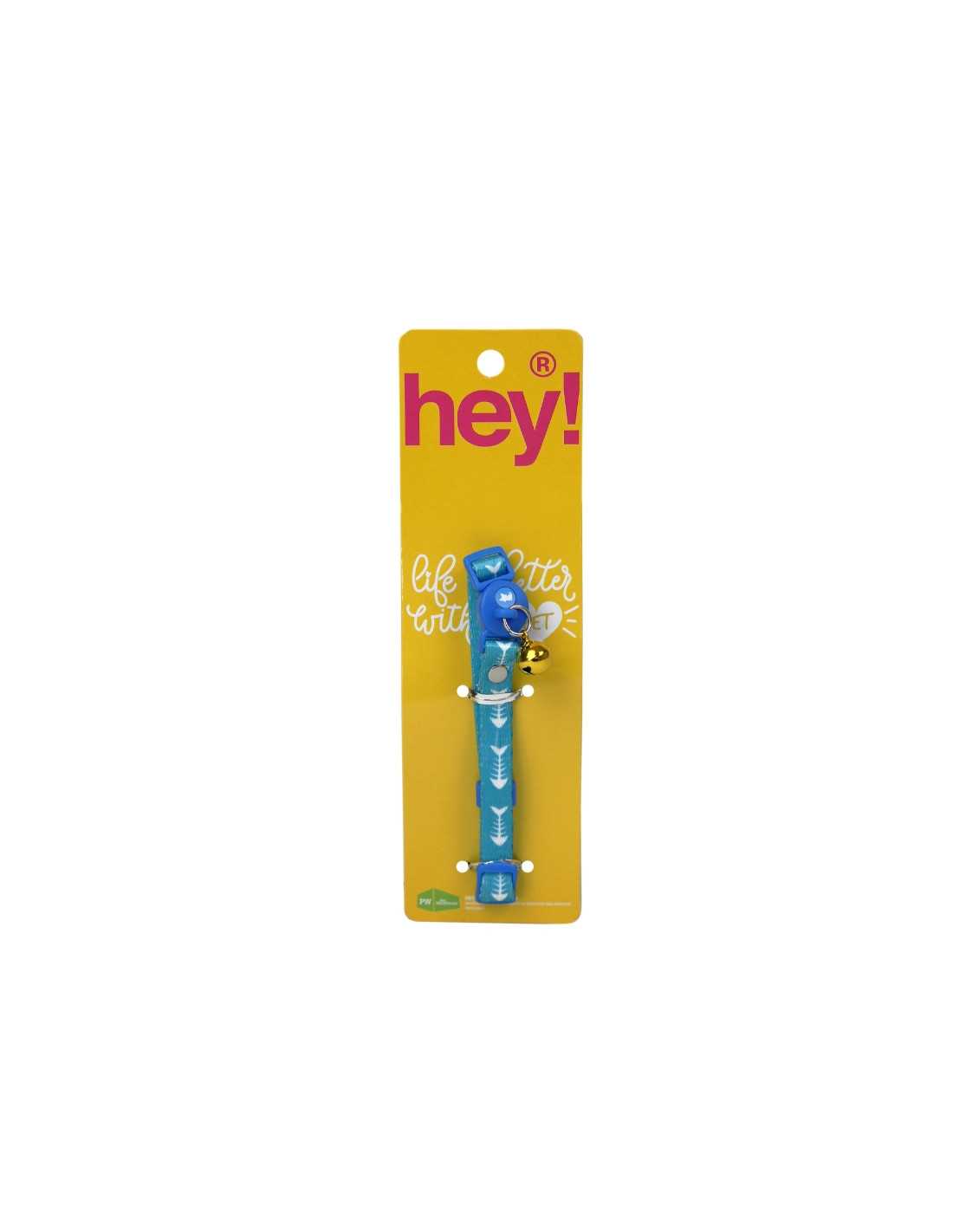 HEY! COLLAR GATO CELESTE PESCADO 20-32CM